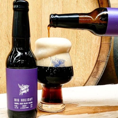 New England Big Holiday Whisky Barrel Aged Black Saison 330ml Bottle