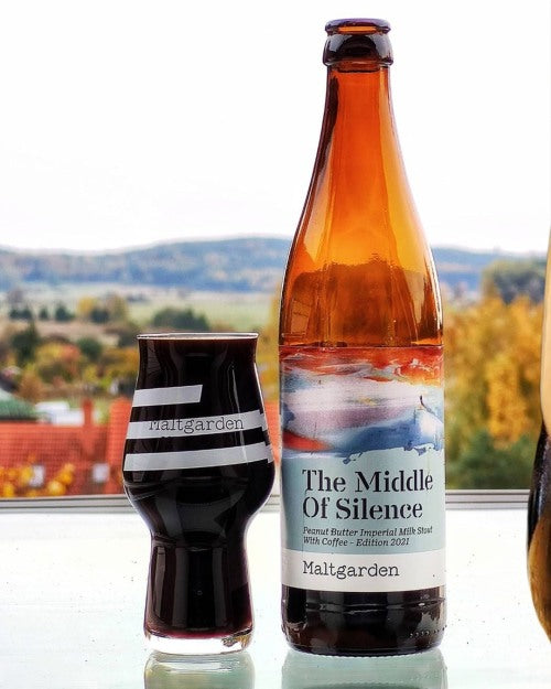 ‘The Middle of Silence Peanut Butter & Coffee Milk Stout’ & 'Dead Phone Calling Blueberry, Vanilla & Maple Imperial Stout’ by Polish brewery Maltgarden