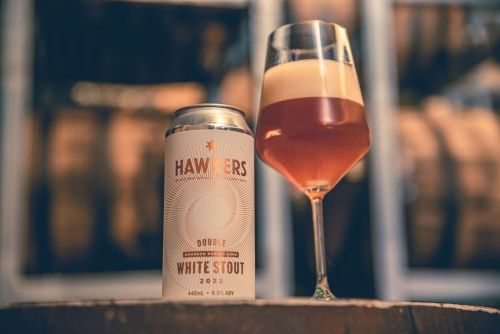 Hawkers Double Bourbon Barrel Aged White Stout 2022 440ml Can