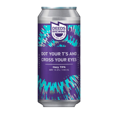 Deeds Brewing Dot Your T's and Cross Your Eyes Hazy TIPA 440ml Can