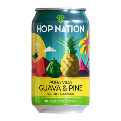 Hop Nation Pura Vida Guava & Pine Alc-Free Sour Beer 355ml Can