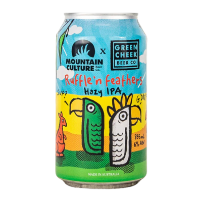 Mountain Culture x Green Cheek Ruffle'n Feathers Hazy IPA 355ml Can