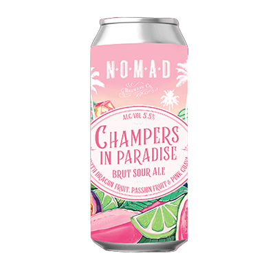 Nomad Champers in Paradise Dragonfruit, Passionfruit & Guava Brut Sour Ale 440ml Can