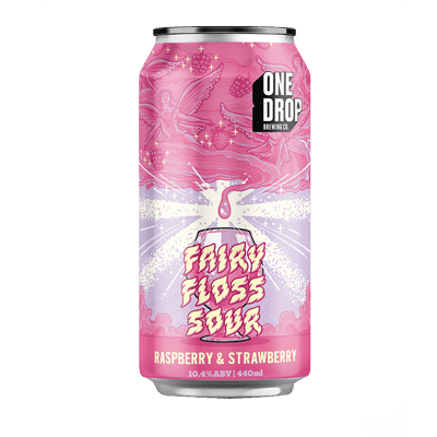 One Drop Raspberry & Strawberry Fairy Floss Sour 440ml Can