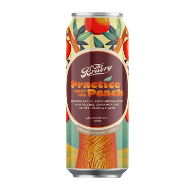 The Bruery Practice What You Peach Bourbon Barrel-Aged Imperial Stout with Peaches, Cinnamon, and Natural Vanilla Flavor 473ml Can