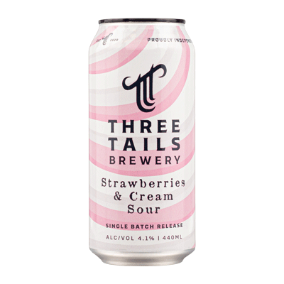 Three Tails Strawberries & Cream Sour 440ml Can