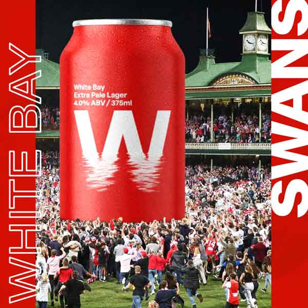 White Bay x Sydney Swans Extra Pale Lager 375ml Can