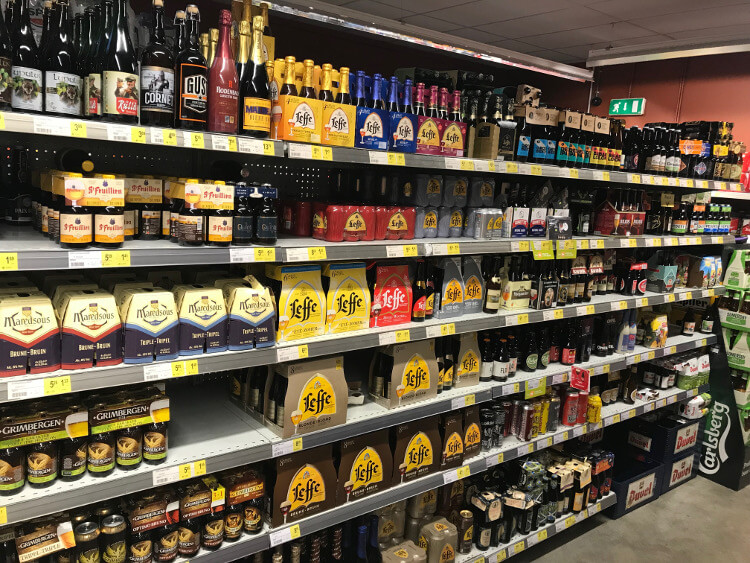 Belgian Supermarket Beer Shelves