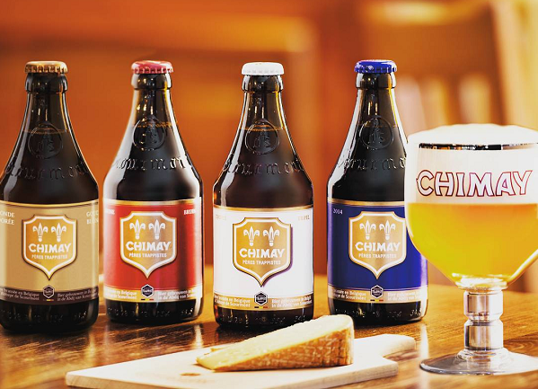 Beers from Chimay Trappist Brewery in Belgium